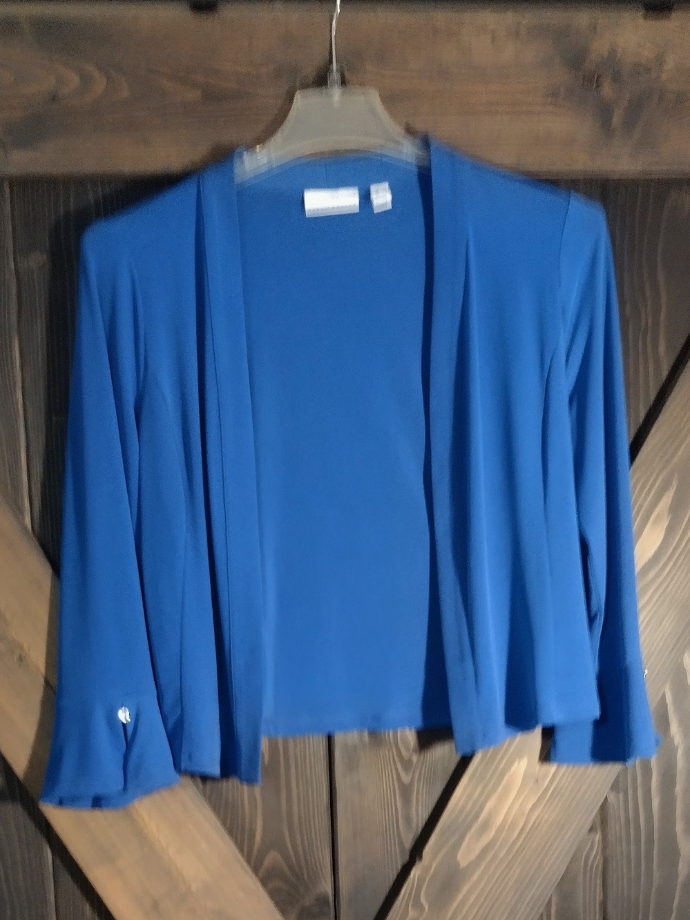 Susan Graver Royal Blue Open-Front Women's Shrug Size Medium